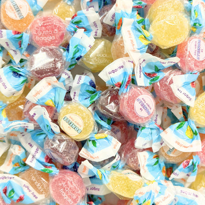 Assorted fruit flavor Bonelle fruit jelly candies from Candy In Bulk in a bulk value bag, sugar-free and colorful.