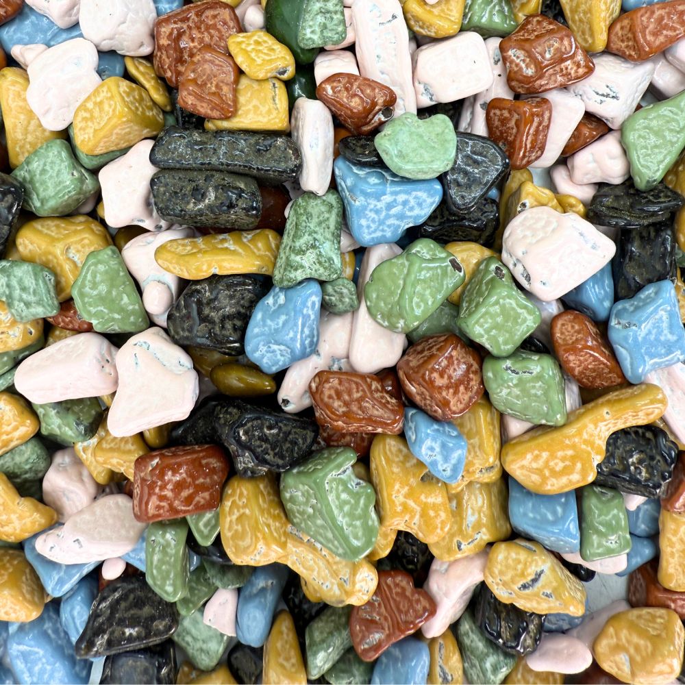 Bulk Kimmie Candy Choco Rocks from Candy In Bulk, crunchy chocolate pebble candies in a large value bag.