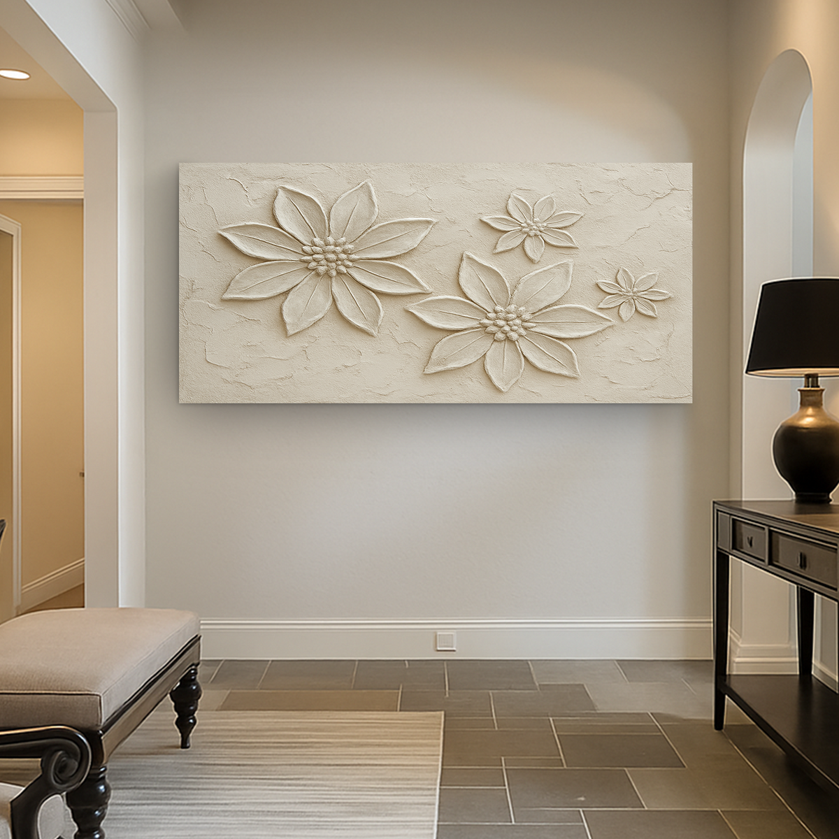 Colorful floral abstract wall art canvas by Tailored Canvases featuring vibrant floral and abstract design for modern home decor