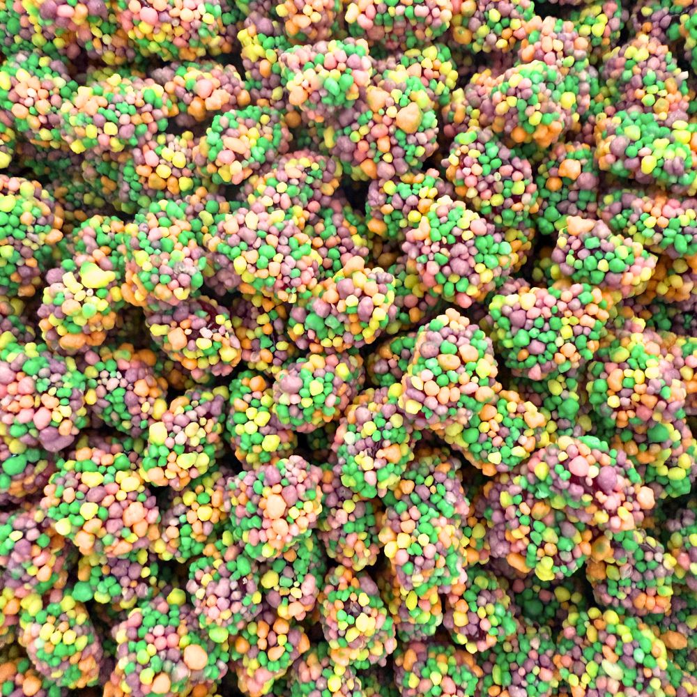 Colorful Nerds Gummy Clusters Candy from Candy In Bulk in a rainbow assortment, shown in a bulk value bag.