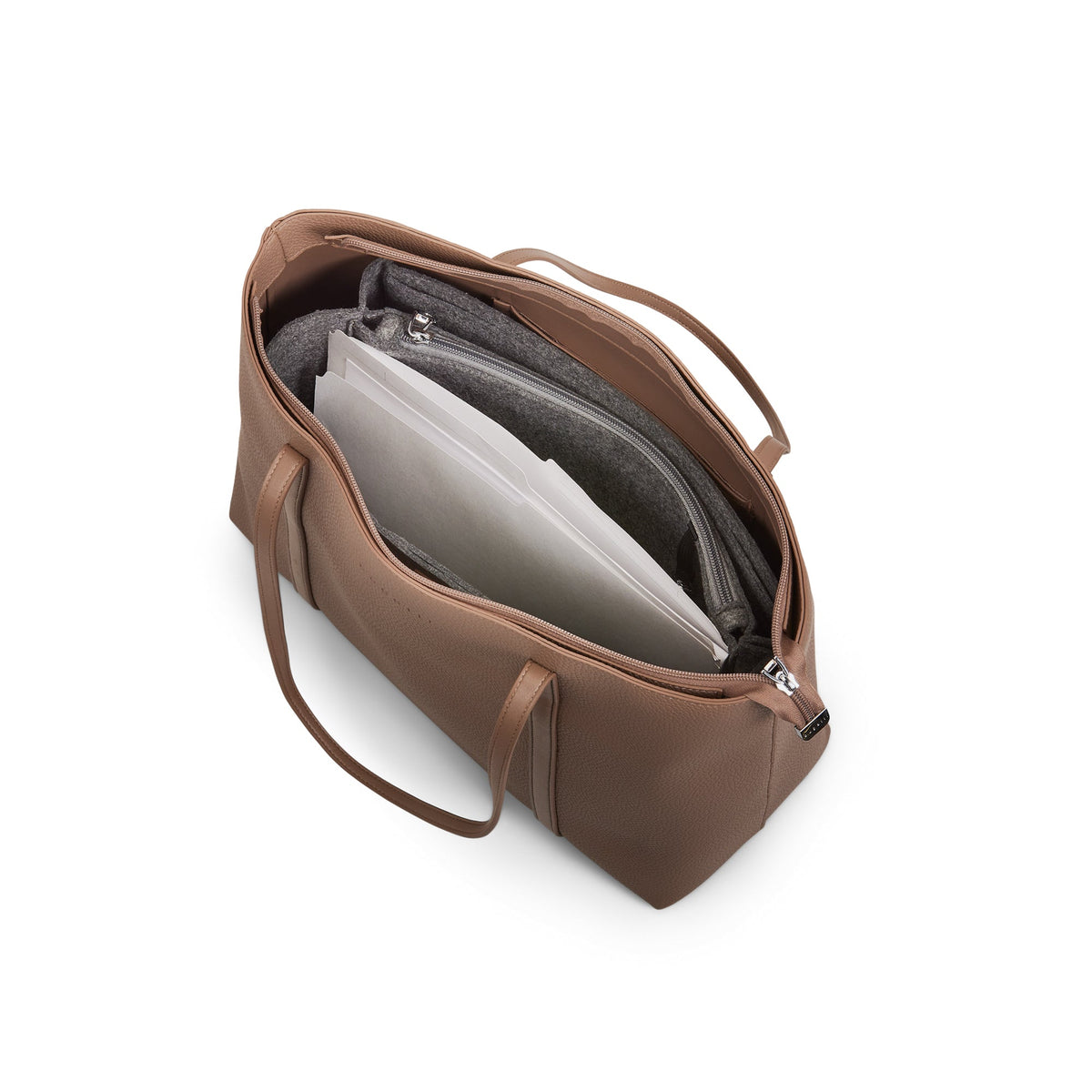 Light taupe Bugatti Travel Pure Business Tote Bag with spacious interior and sleek design, perfect for professional use.