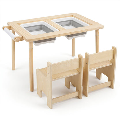 Kids activity table and chair set with adjustable height, featuring colorful, child-friendly design by GBruno Store.
