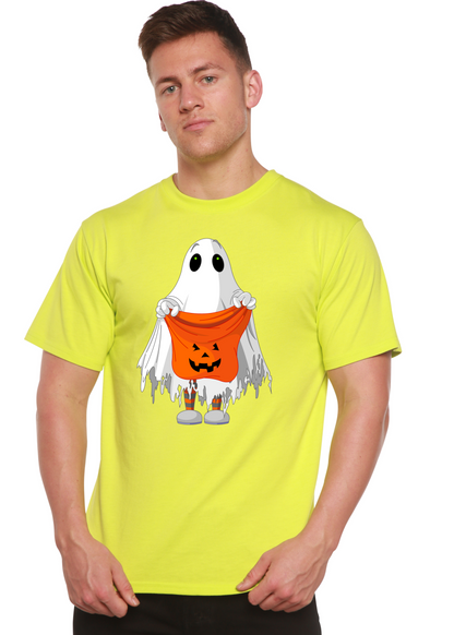Spun Bamboo men's Halloween graphic T-shirt in bamboo viscose and organic cotton, featuring a spooky printed design.