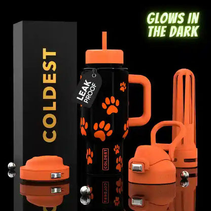 Coldest Limitless Ultra v8 24oz water bottle with black lid and clear body, showcasing its durable design and large capacity.