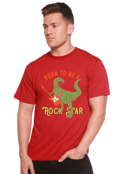 Men's Spun Bamboo Born To Be A Rock Star graphic T-shirt in bamboo viscose and organic cotton, featuring a bold printed design.