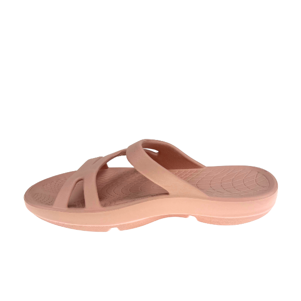 Lucky Feet Shoes Sovella Active Recovery Women's Pink Slide sandal with cushioned W RECOVERY design and open toe style.