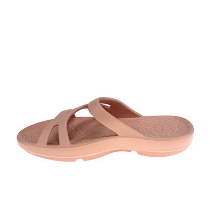 Lucky Feet Shoes Sovella Active Recovery Women's Pink Slide sandal with cushioned W RECOVERY design and open toe style.