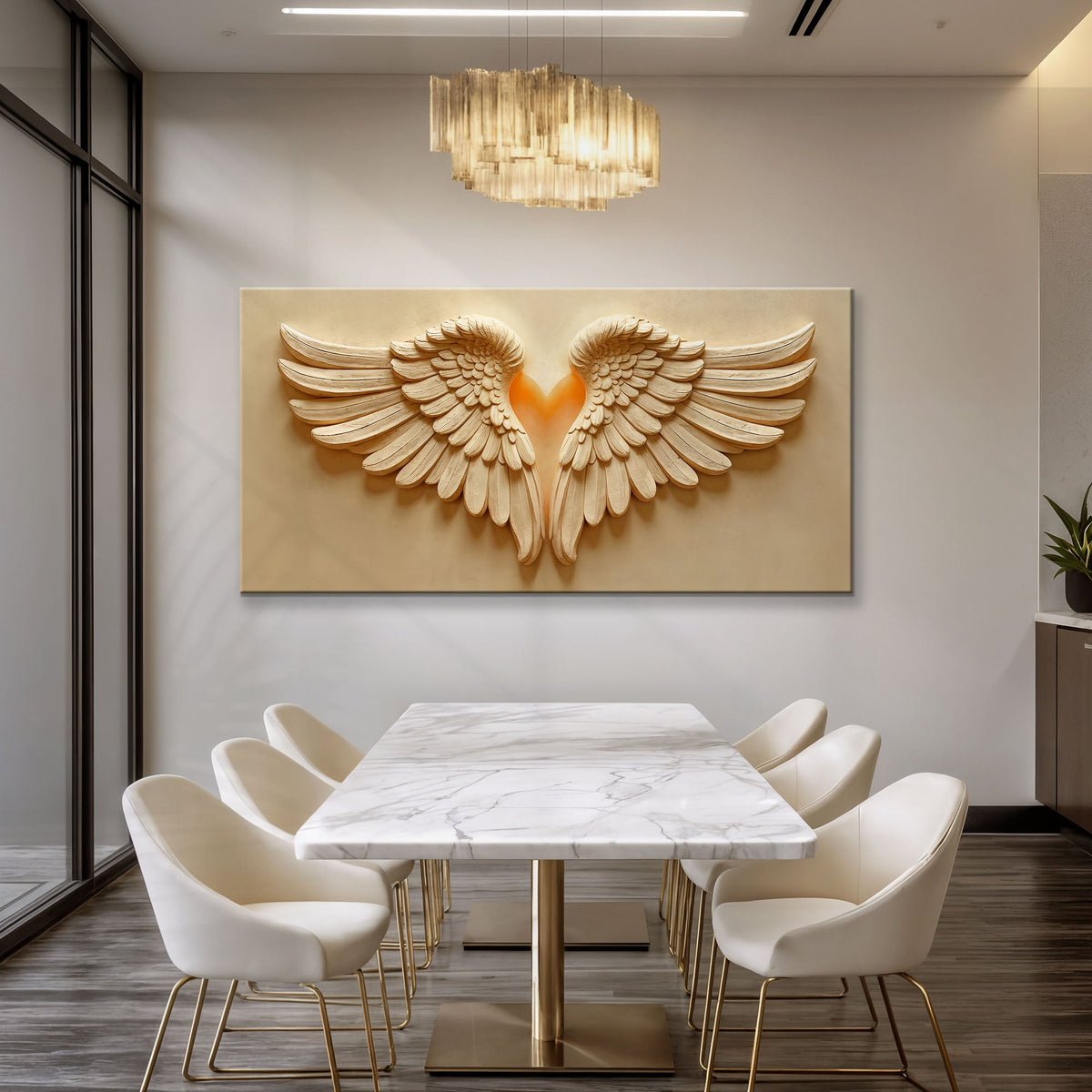 Canvas wall art featuring angel wings design by Tailored Canvases, detailed image showing the artistic wing illustration.
