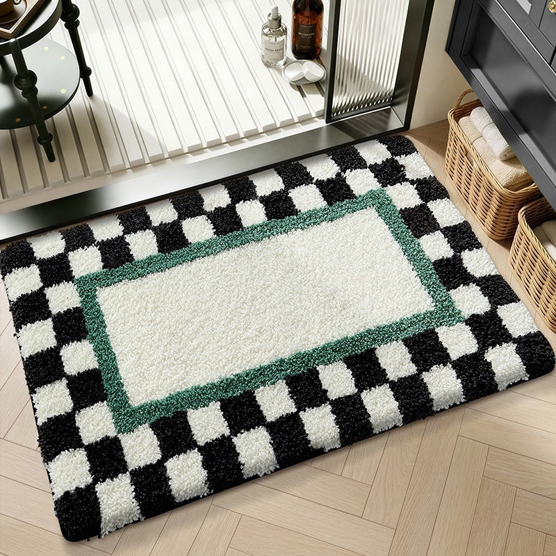 Water-absorbent non-slip geometric lattice floor mat by My Store, featuring a textured patterned surface