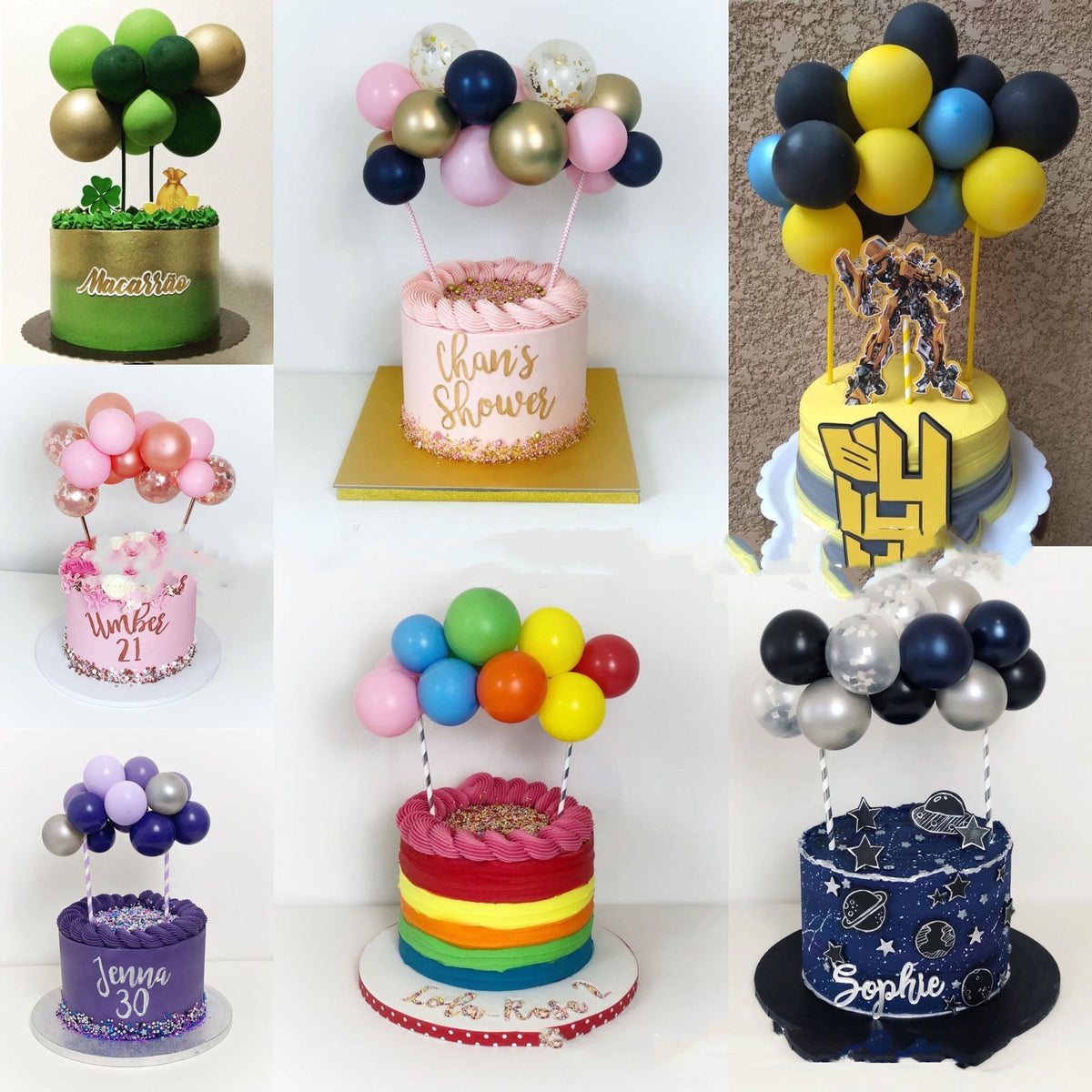 Red 5-inch sequined balloon cake decoration in a net pattern