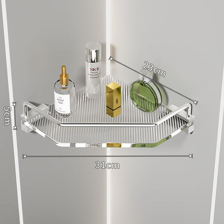 Acrylic washroom bathroom shelving unit with clear shelves for organizing toiletries