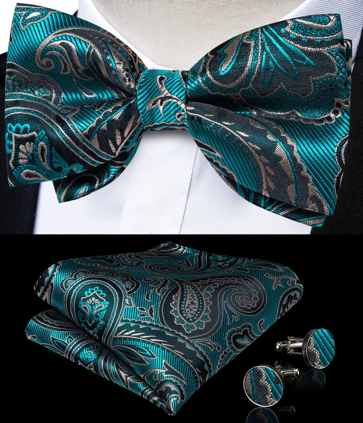 Men's elegant adjustable pre-tied bow tie in a classic formal style