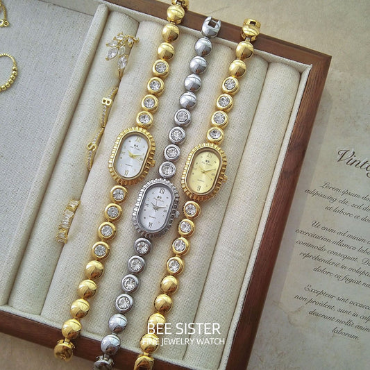 Women's mid-century light-luxury oval-arch petite fashion watch in a refined jewelry style
