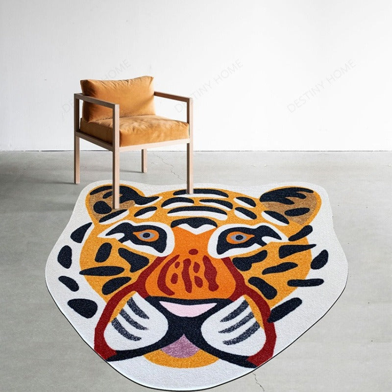 Thickened cold-proof imitation cashmere floor mat in a bow-shaped irregular design