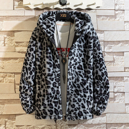 Men's plush casual winter jacket in a soft, warm design
