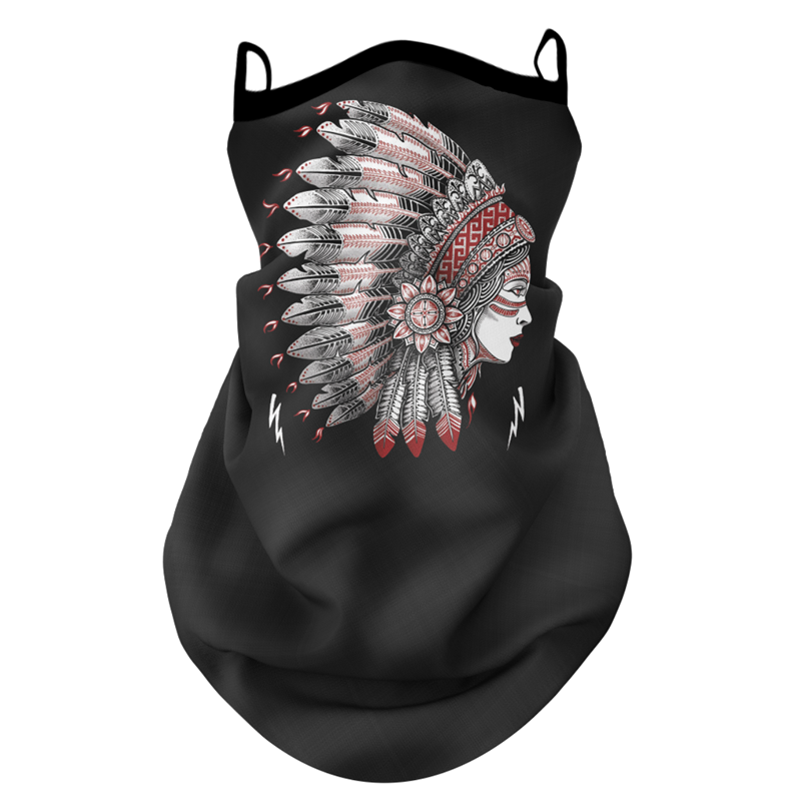Motorcycle riding sun-protection face mask headscarf with ear loops