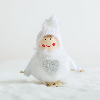 Plush pendant Christmas decorations in assorted festive designs for holiday tree decor