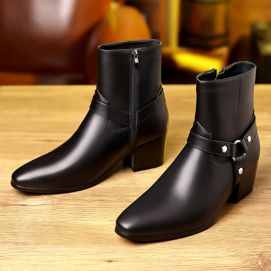 British-style pointed-toe men's casual boots in a fashionable design