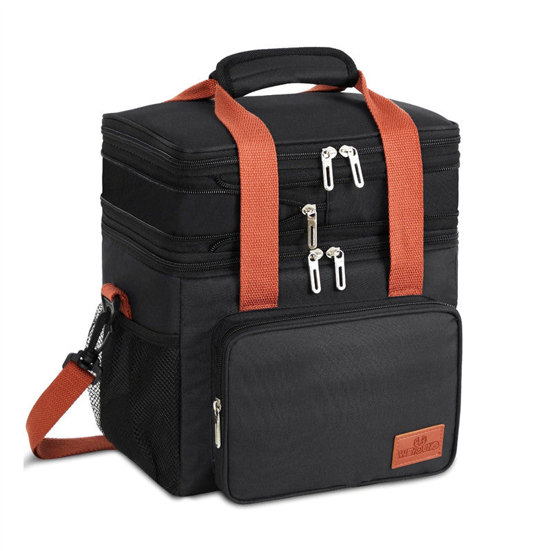 Double-layer high-capacity thermal insulated lunch bag for picnics by My Store