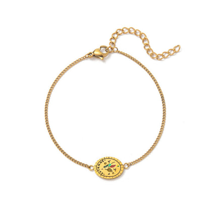 Retro versatile 18k necklace and bracelet jewelry set in a classic design