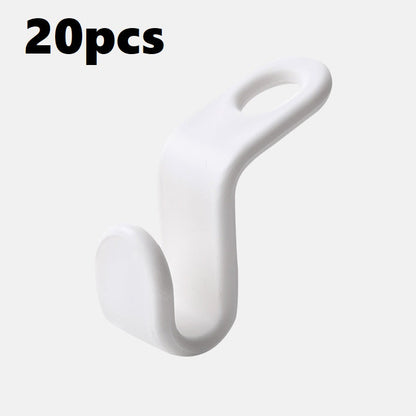 Plastic closet stack hanger rack with multi-function wardrobe hooks for space-saving bedroom storage