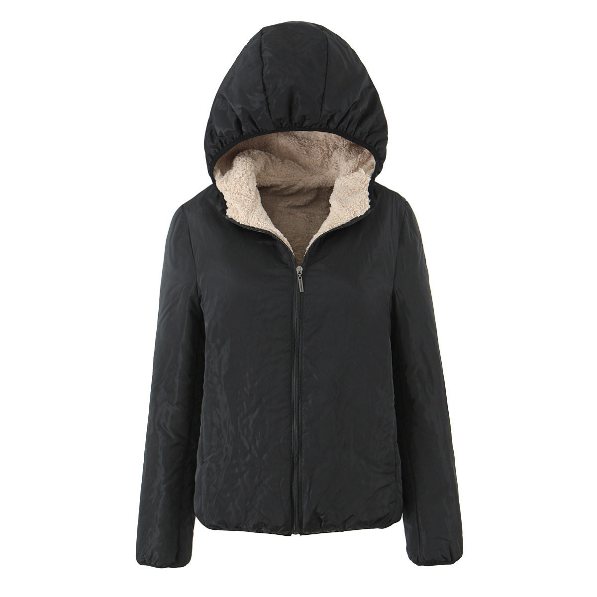 Women's mid-length hooded cotton-padded coat in a classic quilted design