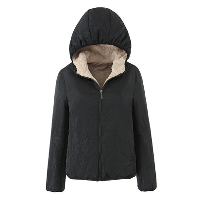 Women's mid-length hooded cotton-padded coat in a classic quilted design