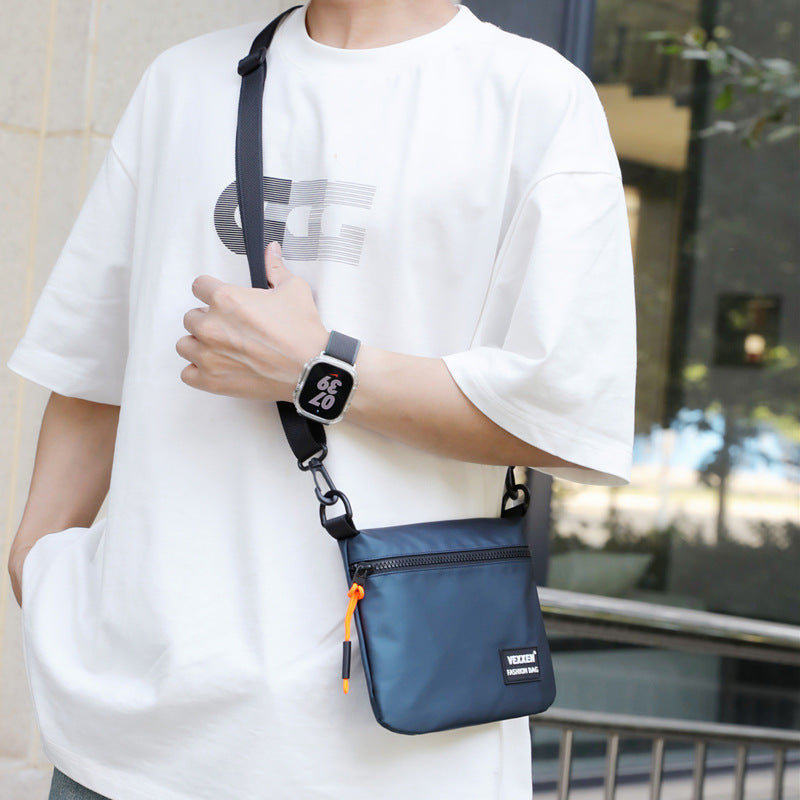 Water-resistant casual shoulder crossbody bag with adjustable strap and compact design