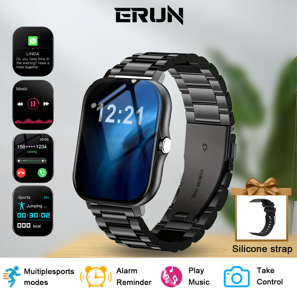 Sports outdoor smart watch with step count, sleep monitoring, and Bluetooth call features
