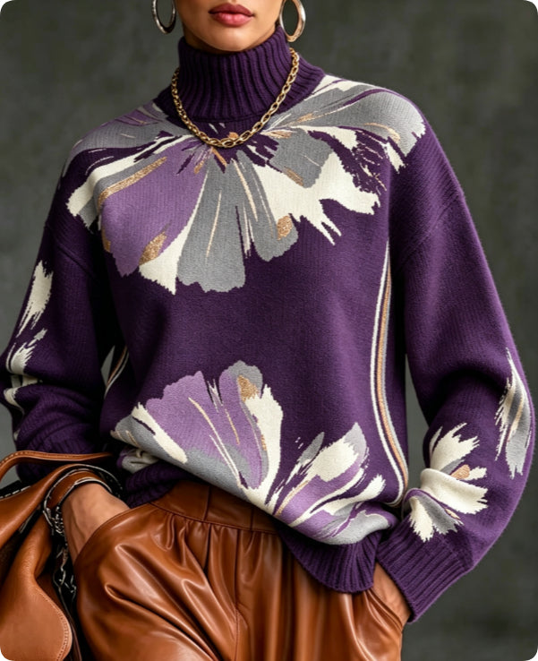 Women’s plus-size loose sweater in a relaxed silhouette displayed against a plain background