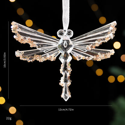 Christmas decorations sequined acrylic pendant with glittering festive ornament design