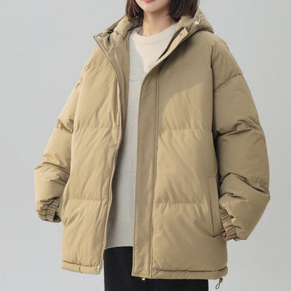 Women's loose-fitting solid-color versatile cotton coat by My Store