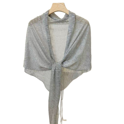 Summer sun-protective knitted scarf cheongsam shawl in a lightweight woven design