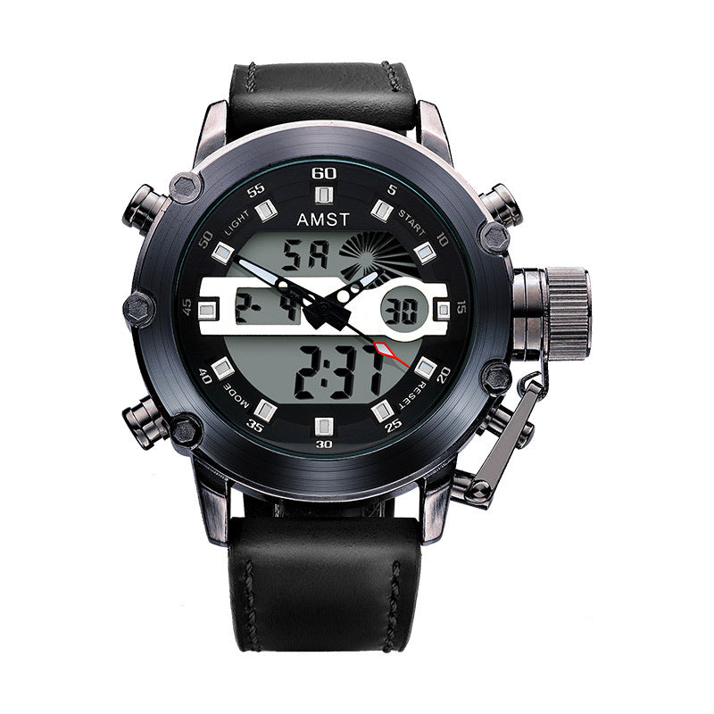 Men's multi-functional casual sports waterproof electronic watch with digital display and durable strap