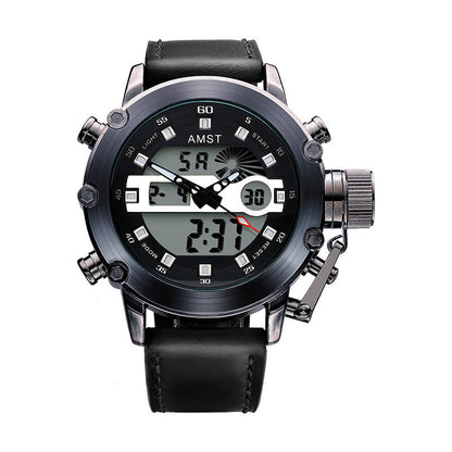 Men's multi-functional casual sports waterproof electronic watch with digital display and durable strap