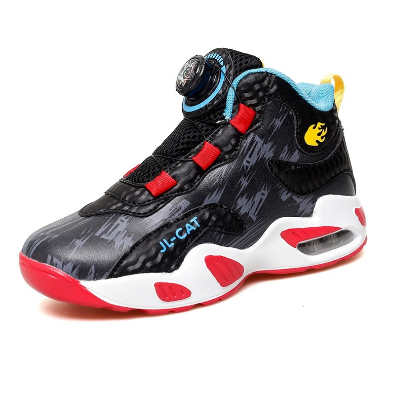 Cushion basketball rotating button running shoes in a sporty designWinvalid