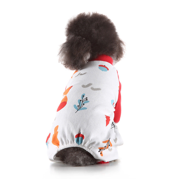 Pet clothes for autumn and winter, cozy indoor outfit for dogs and cats