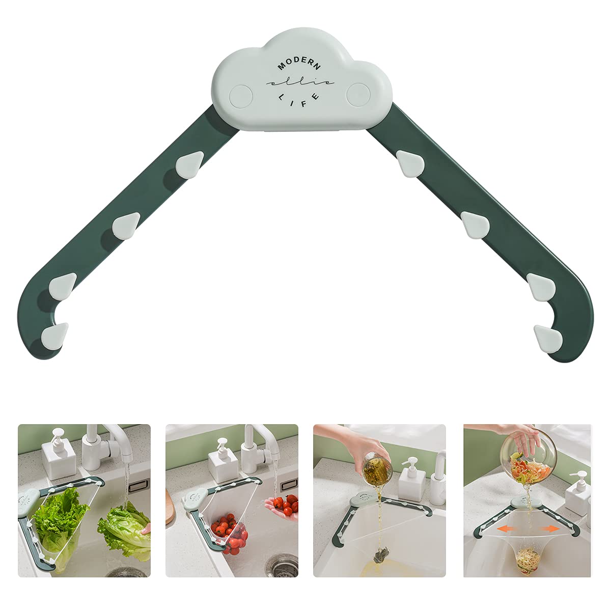 Triangular cloud sink drain rack garbage filter screen for rice and leftovers, kitchen dishwashing accessory