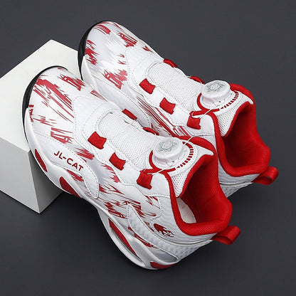 Cushion basketball rotating button running shoes with sporty athletic design and cushioned sole