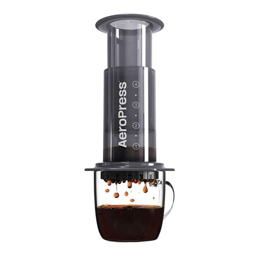 Portable AeroPress coffee and espresso maker by BACKUPMYFILESNOW® with chamber plunger, filters, ideal for quick brewing.