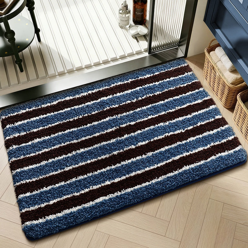 Water-absorbent non-slip geometric lattice floor mat with textured surface