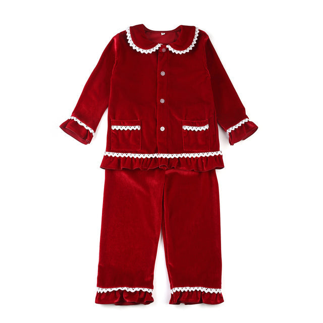 Children's Christmas classic soft cotton clothing in solid red by My Store