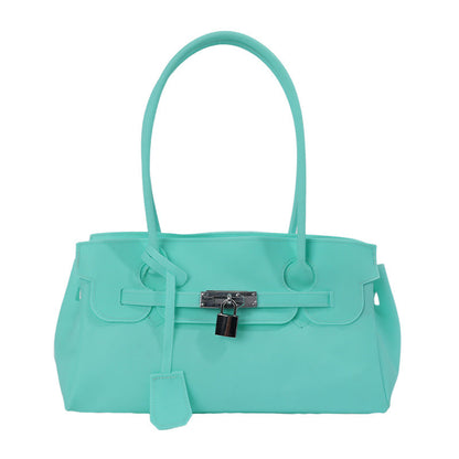 Korean-style casual transparent jelly bag with a clear flexible design and spacious interior