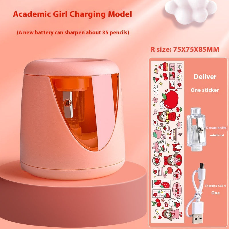 Automatic portable electric pencil sharpener roll for children, cute compact design 恒一