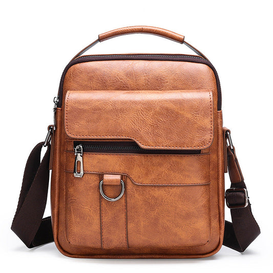 Casual men's crossbody document small backpack in compact design with adjustable shoulder strap