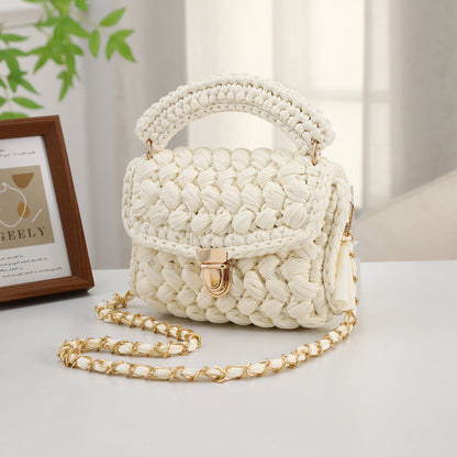 Handwoven women's minimalist tote bag in a simple woven design
