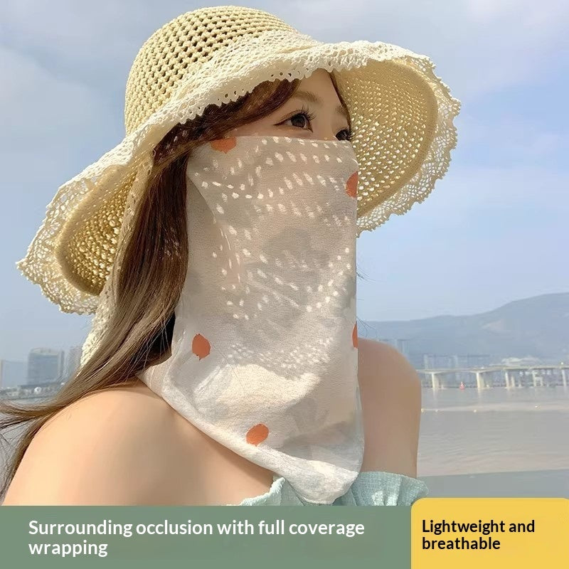 Summer UV-protective full-face mask for women, lightweight sun protection covering face and neck