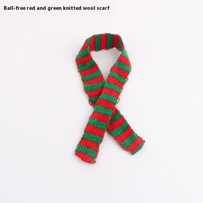 Mini Christmas scarf hat doll Christmas decoration in festive red and white attire