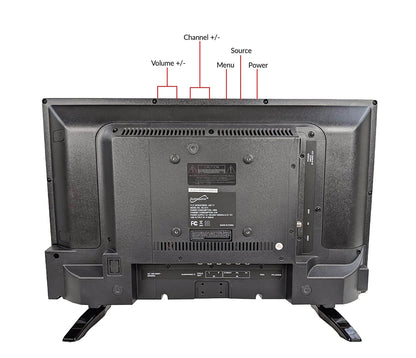 Supersonic 24-inch 12V LED HDTV with widescreen display, USB, SD card reader, and HDMI ports.