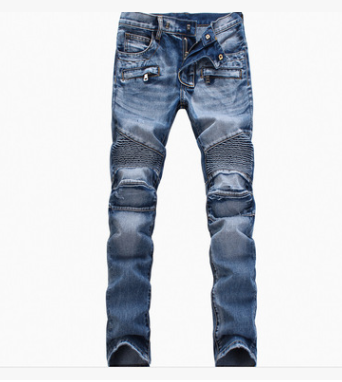 BackupMyFilesNow® Crossover Comfort Jeans showing a close-up of the denim fabric and stylish crossover waistband design